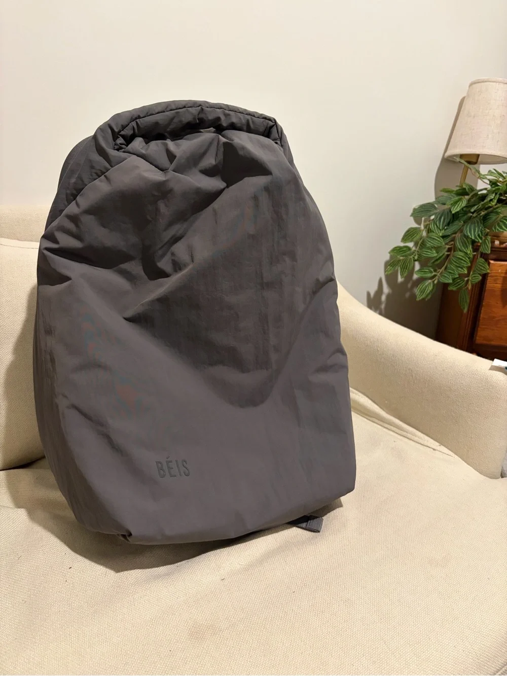 BEIS Air Backpack 28L Charcoal Travel Lightweight Vacation School Laptop